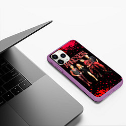 Чехол iPhone 11 Pro матовый Maneskin Лунный свет, рок - группа, цвет: 3D-фиолетовый — фото 2