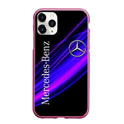 Чехол iPhone 11 Pro матовый MERCEDES-BENZ МЕРСЕДЕС-БЕНЗ ПУРПУРНЫЙ, цвет: 3D-малиновый