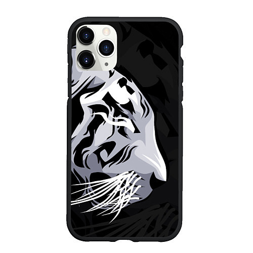 Чехол iPhone 11 Pro матовый 2022 Год тигра / 3D-Черный – фото 1
