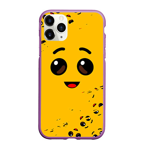 Чехол iPhone 11 Pro матовый FORTNITE BANANA FACE ФОРТНАЙТ БАНАН / 3D-Фиолетовый – фото 1