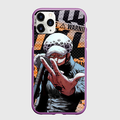 Чехол iPhone 11 Pro матовый Трафальгар Ло особо опасен / 3D-Фиолетовый – фото 1
