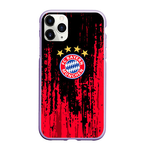 Чехол iPhone 11 Pro матовый Bayern Munchen: Бавария / 3D-Светло-сиреневый – фото 1