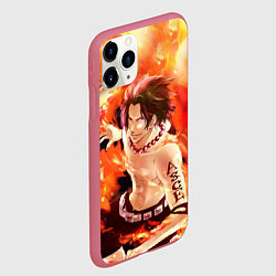 Чехол iPhone 11 Pro матовый ONE PIECE ASCE HERO, цвет: 3D-малиновый — фото 2