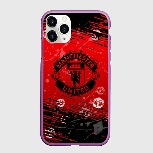 Чехол iPhone 11 Pro матовый Manchester United: Возвращения Ronaldo / 3D-Фиолетовый – фото 1