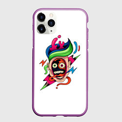 Чехол iPhone 11 Pro матовый Комичное Лицо - Абстрактные Фигуры Модерн, цвет: 3D-фиолетовый