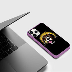Чехол iPhone 11 Pro матовый Бигль Beagle, цвет: 3D-фиолетовый — фото 2