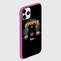 Чехол iPhone 11 Pro матовый Боксёр Boxer, цвет: 3D-фиолетовый — фото 2