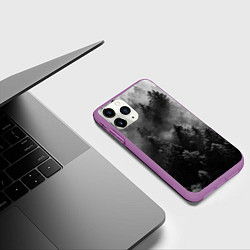 Чехол iPhone 11 Pro матовый МРАЧНЫЙ ЛЕС FOREST, цвет: 3D-фиолетовый — фото 2