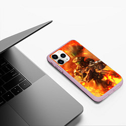 Чехол iPhone 11 Pro матовый Doom ART спина, цвет: 3D-розовый — фото 2