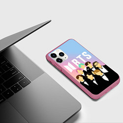 Чехол iPhone 11 Pro матовый BTS БТС ART УЧАСТНИКИ, цвет: 3D-малиновый — фото 2