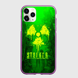 Чехол iPhone 11 Pro матовый STALKER LOGO RADIATOIN NEON TOXIC