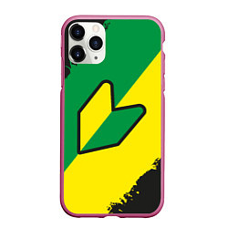 Чехол iPhone 11 Pro матовый JDM GREEN YELLOW LOGO, цвет: 3D-малиновый