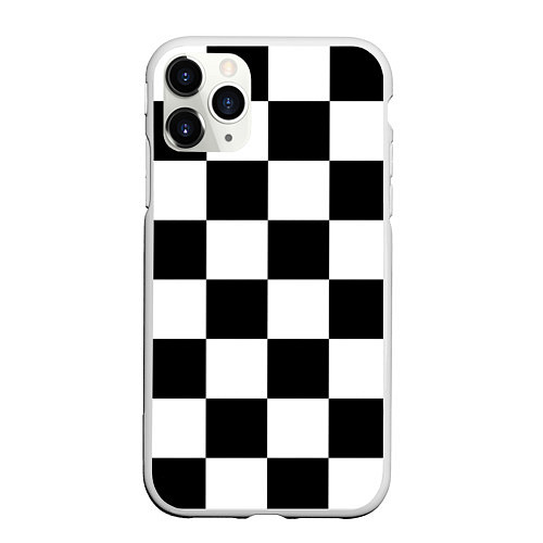 Чехол iPhone 11 Pro матовый Шахматная доска паттерн / 3D-Белый – фото 1