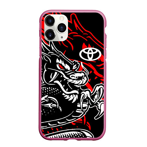 Чехол iPhone 11 Pro матовый TOYOTA DRAGON ТОЙОТА ДРАКОН / 3D-Малиновый – фото 1