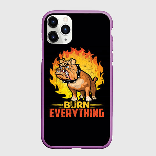 Чехол iPhone 11 Pro матовый Сжечь Всё / 3D-Фиолетовый – фото 1