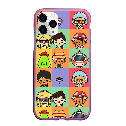 Чехол iPhone 11 Pro матовый TOCA BOCA WORLD HERO / 3D-Фиолетовый – фото 1