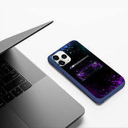 Чехол iPhone 11 Pro матовый BMW M4 PERFORMANCE, цвет: 3D-тёмно-синий — фото 2