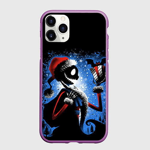 Чехол iPhone 11 Pro матовый Плохой санта 2022 / 3D-Фиолетовый – фото 1