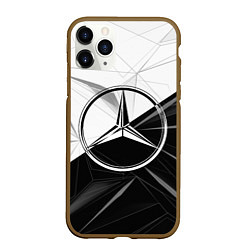 Чехол iPhone 11 Pro матовый MERCEDES-BENZ МЕРСЕДЕС-БЕНЗ BLACK AND WHITE