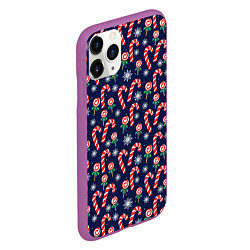 Чехол iPhone 11 Pro матовый Christmas Candy, цвет: 3D-фиолетовый — фото 2
