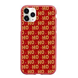 Чехол iPhone 11 Pro матовый HO-HO-HO, цвет: 3D-красный