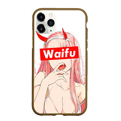 Чехол iPhone 11 Pro матовый Waifu -02 Darling in the Franxx, цвет: 3D-коричневый