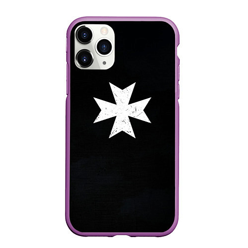 Чехол iPhone 11 Pro матовый Черные Храмовники раскраска доспеха / 3D-Фиолетовый – фото 1