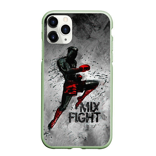 Чехол iPhone 11 Pro матовый MIX FIGHT / 3D-Салатовый – фото 1