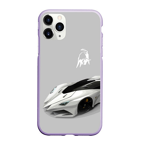 Чехол iPhone 11 Pro матовый Lamborghini Concept sketch / 3D-Светло-сиреневый – фото 1