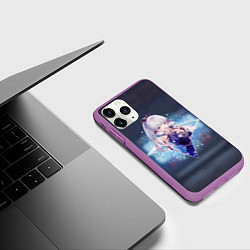 Чехол iPhone 11 Pro матовый Камисато Аяка в примогеме, цвет: 3D-фиолетовый — фото 2