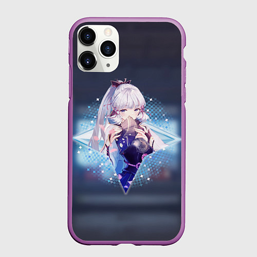 Чехол iPhone 11 Pro матовый Камисато Аяка в примогеме / 3D-Фиолетовый – фото 1