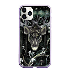 Чехол iPhone 11 Pro матовый Король олень, цвет: 3D-светло-сиреневый