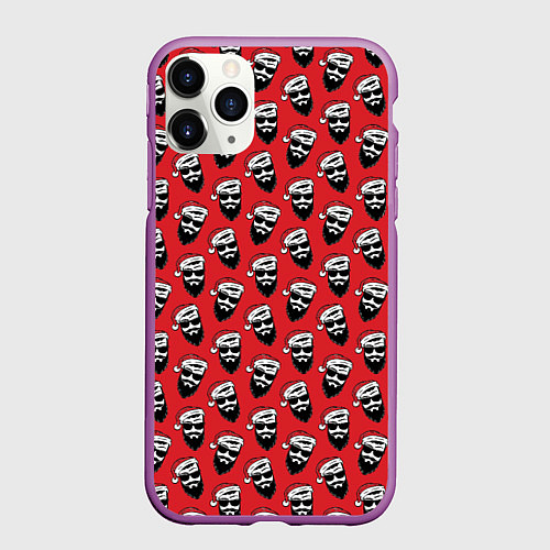 Чехол iPhone 11 Pro матовый Hipster Santa / 3D-Фиолетовый – фото 1