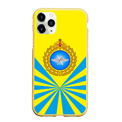 Чехол iPhone 11 Pro матовый Большая эмблема ВВС РФ