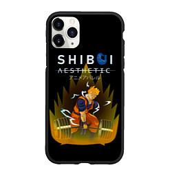 Чехол iPhone 11 Pro матовый Гоку со штангой, Dragon ball, цвет: 3D-черный