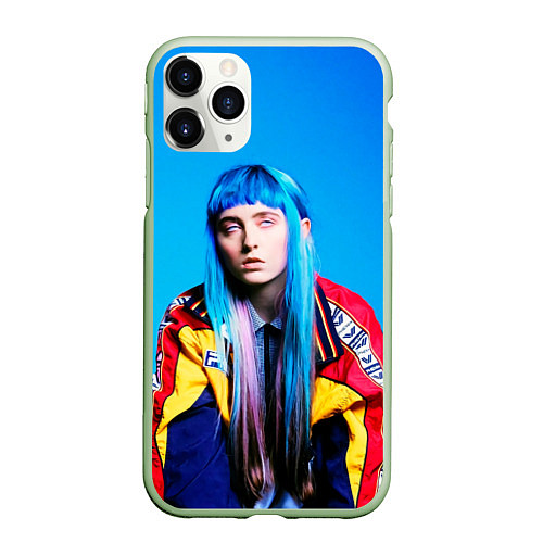 Чехол iPhone 11 Pro матовый Анишко на стиле / 3D-Салатовый – фото 1