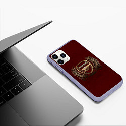 Чехол iPhone 11 Pro матовый Arsenal London, цвет: 3D-светло-сиреневый — фото 2