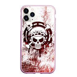 Чехол iPhone 11 Pro матовый Трафальгар Ло Пираты сердца Весёлый Роджер, цвет: 3D-розовый