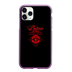 Чехол iPhone 11 Pro матовый Believe in Devils, цвет: 3D-фиолетовый
