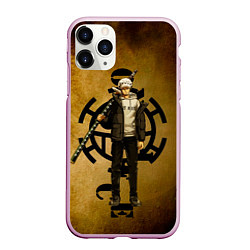 Чехол iPhone 11 Pro матовый Трафальгар Ло One Piece c нодати, цвет: 3D-розовый