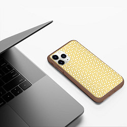 Чехол iPhone 11 Pro матовый Цветок Жизни золото, цвет: 3D-коричневый — фото 2