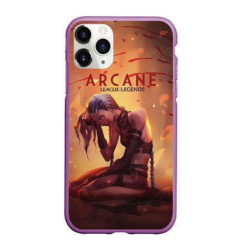 Чехол iPhone 11 Pro матовый Arcane: League of Legends Jinx / 3D-Фиолетовый – фото 1