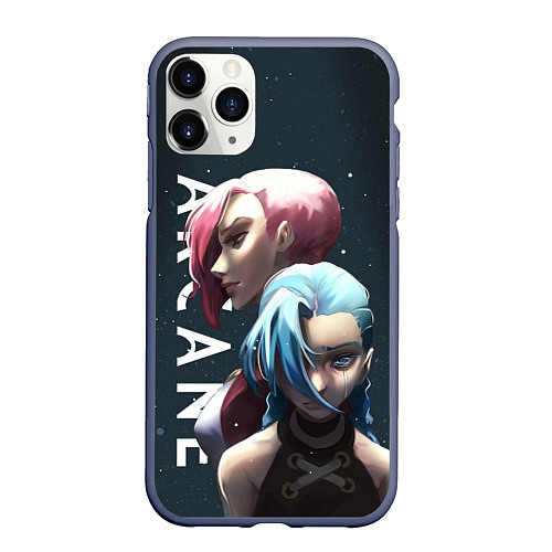 Чехол iPhone 11 Pro матовый Vi and Jinx / 3D-Серый – фото 1