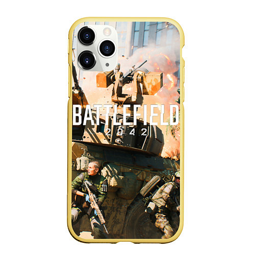 Чехол iPhone 11 Pro матовый Battlefield 2042 - отряд / 3D-Желтый – фото 1