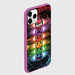 Чехол iPhone 11 Pro матовый Geometry Dash: Levels, цвет: 3D-фиолетовый — фото 2