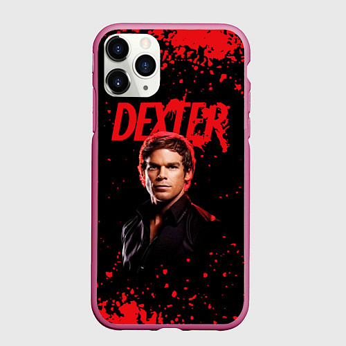 Чехол iPhone 11 Pro матовый Dexter Декстер / 3D-Малиновый – фото 1