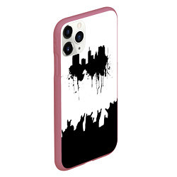 Чехол iPhone 11 Pro матовый Black sity Город тьмы, цвет: 3D-малиновый — фото 2