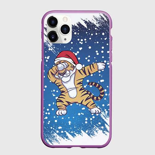 Чехол iPhone 11 Pro матовый ГОД ТИГРА 2022 DUB ТИГР / 3D-Фиолетовый – фото 1