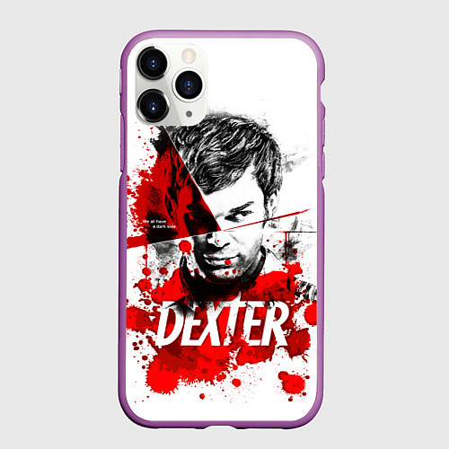 Чехол iPhone 11 Pro матовый Декстер Морган портрет / 3D-Фиолетовый – фото 1