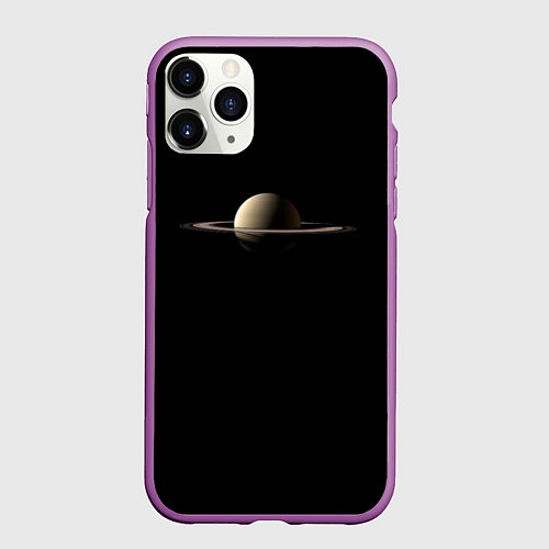 Чехол iPhone 11 Pro матовый Красавец Сатурн / 3D-Фиолетовый – фото 1